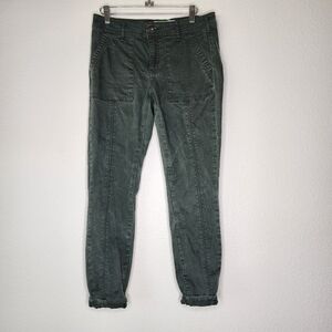 Anthropologie Green Skinny Utility Ankle Pants 28